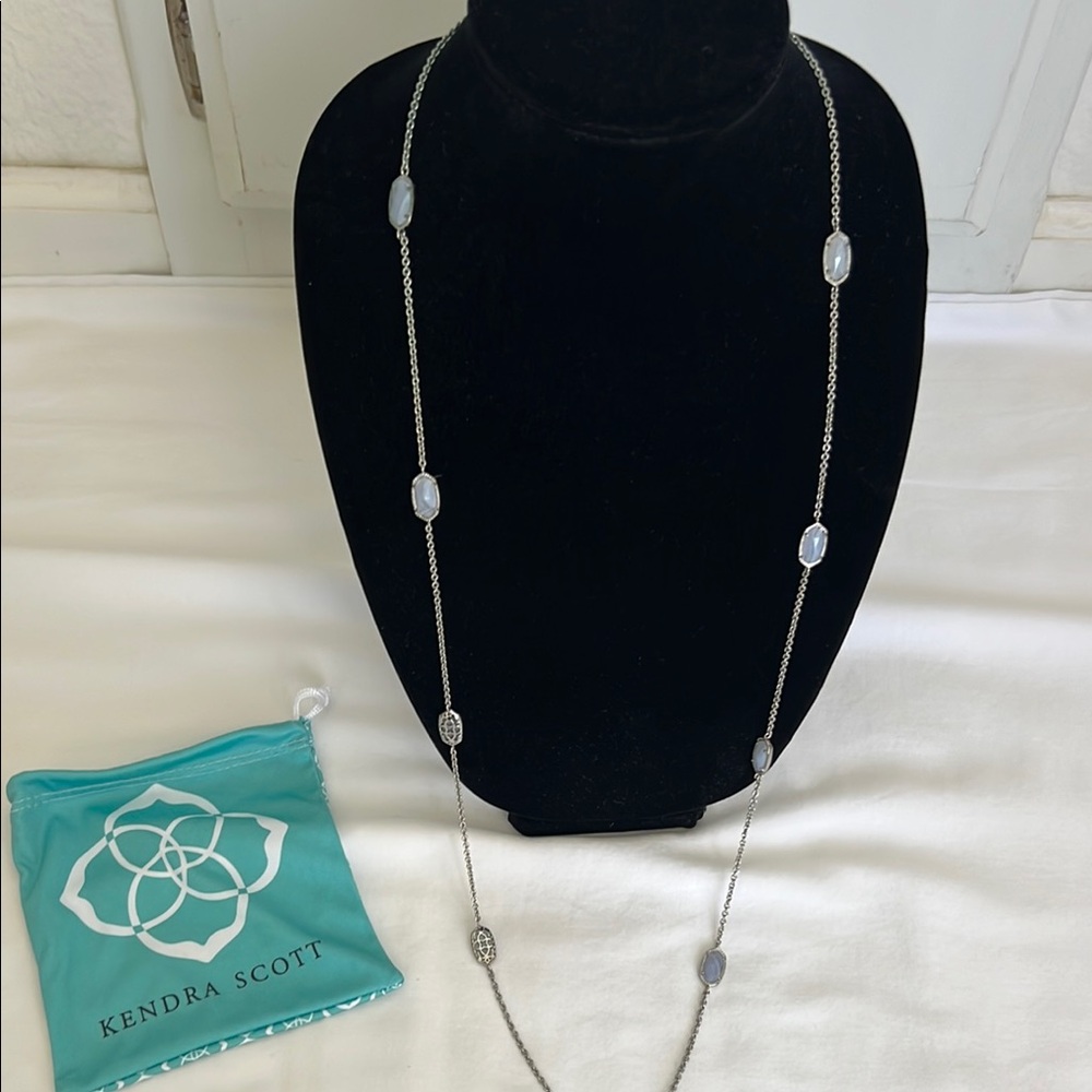 Kendra Scott Silver Necklace with White Accents